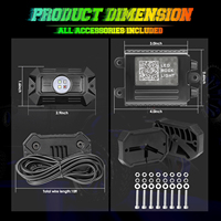 Nuevas Luces LED RGBW Pequeñas, Juego de 4 Luces para Ruedas, Control por Aplicación, IP68 Impermeables, Alta Luminosidad, Luces Todoterreno para Camionetas UTV