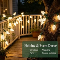 Guirlandes lumineuses LED C9 multicolores, étanches, décoratives, pour extérieur, jardin, arbre de Noël, mariage, fête, décoration de la maison
