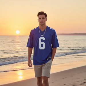 Maillot de football d'été personnalisé pour adulte, design classique, logo d'équipe brodé, numéro, respirant, sublimation - Product Image 5