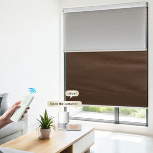 Honeycomb Blinds Hexagon Sunshade Sliding <strong>Door</strong> Cordless Honeycomb Blind Window Double Motor Control Top Down Bottom up - Product Image 2