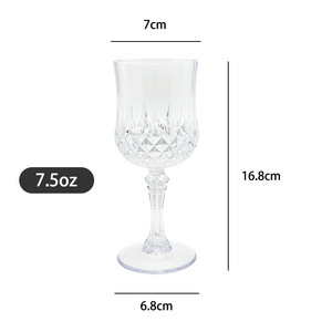 Verre à vin transparent réutilisable en plastique de 8 oz avec pied, gobelet incassable pour fête, mariage, barbecue en plein air - Product Image 3