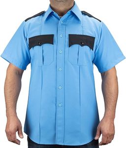 Uniforme de sécurité privé, design noir, uniforme de sécurité blanc, 100% polyester, chemise à manches courtes bicolore - Product Image 2