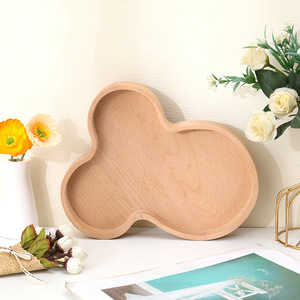 Wooden Serving <b>Tray</b> 35x28x3cm For Coffee <b>Tea</b> Snacks Home Use Solid Color Dishware Set - Product Image 4