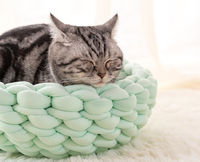 Maison pour chat universelle quatre saisons en non-tissé 100% coton, couleur personnalisée, couleur unie, tapis pour animaux de compagnie