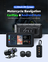 Écran CarPlay pour moto 6,25 pouces, Android Auto sans fil, moniteur, étanche IPX7, navigation GPS, stockage 256 Go, T6