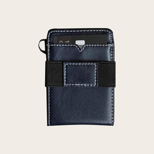 Portefeuille fin en cuir de qualité supérieure <span class=keywords><strong>Boman</strong></span>/OEM Fashion Minibook avec logo personnalisé, porte-carte AirTag, fermeture ouverte, RFID, pour hommes - Product Image 3