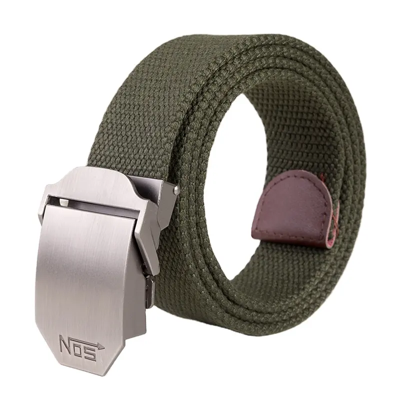 Custom Logo Canvas Belt Classic1.5" Automatic Buckle Men Woven Fabric Tactical Belt for man