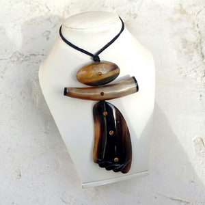 High Quality Wholesale Natural Buffalo Horn Long Chain Necklace for Women Natural Ox Horn Fashion Accessories - Product Image 1