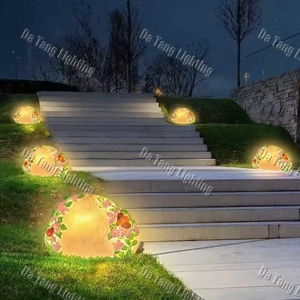 Lampes en fibre de verre en forme de sculpture de roche pour jardins, centres de villégiature, parcs, centres commerciaux et projets d'aménagement paysager naturel - Product Image 2