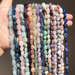 Vente en gros 8-10mm perles irrégulières pépite pierre Bracelets Jade galet dégringolé puces pépite perles pierre irrégulière perles de pierres précieuses - Product Image 1