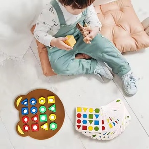 Jeu de puzzle de correspondance des formes et des couleurs, plateau de jeu géométrique, échiquier en forme d'ours, jeu de société interactif pour enfants - Product Image 3
