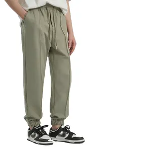 Summer New Trendy Jogger Outfit Knit Trousers Men's Pants With Elastic Ankle