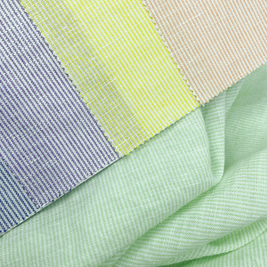 <span class=keywords><strong>Tissu</strong></span> texturé rayé respirant et doux, teint en fil, 55% lin 45% coton 160 g/m², pour chemises décontractées pour hommes et rideaux - Vente en gros - Product Image 4