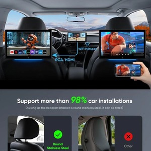 Moniteur d'appuie-tête Android 14 pouces Incell, écran tablette 2K pour siège arrière, lecteur vidéo automobile, prend en charge Netflix/YouTube/<span class=keywords><strong>Facebook</strong></span> Mirror Link - Product Image 3