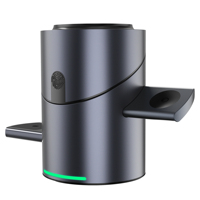 Qi2 3 en 1 chargeur sans fil Rotation automatique Qi2 15W support de chargeur sans fil en alliage d'aluminium pour iPhone, montre et écouteurs