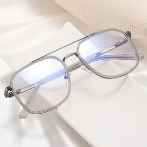 최신 도매 안경 프레임 광학 금속 Glassesspring 힌지 안경 안티 블루 라이트