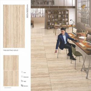 Wholesale Vistaar Trevertino Gold 800x1600mm Polished Porcelain Slab High Gloss Ceramic Glazed Tiles for Export - Product Image 4