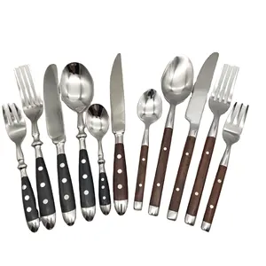 독일 블랙 베이클라이트 손잡이 칼 3 리벳 손잡이 스테인리스 hampton 핸들 단조 flatware 세트