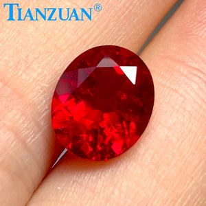 Rubino Sintetico Naturale Taglio Fancy, Gemma Sfusa a Forma Ovale, Rubino Rosso Coltivato in Laboratorio - Product Image 3