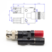 Adaptateur de connecteur BNC mâle vers deux fiches bananes doubles 4 mm, borne de connexion, adaptateur BNC mâle vers prise banane femelle