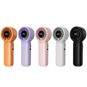 Ventilador Portátil de Mano con Pantalla Digital, 5 Velocidades, Recargable, Funciona con Batería, Ventilador Personal para Hogar, Oficina y Viajes - Product Image 1