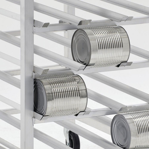 Meuble de cuisine professionnel : Étagère mobile en aluminium demi-taille pour canettes # 10 et # 5 boîtes pour la restauration, les hôtels et les traiteurs - Product Image 4