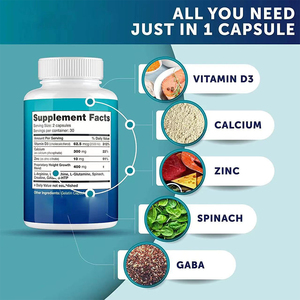 Cápsulas para el Crecimiento en Altura (60 Unidades) con VITAMINA D3, CALCIO, ZINC, ESPINACAS, GABA, Cápsula de VITAMINA D3 - Product Image 2
