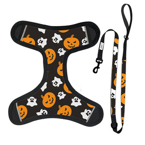 Custom Halloween Pet Harness Leash <b>Collar</b> Modern Fashion Bandana 2-Pc Gift Set Custom Printed for <b>Dogs</b> - Product Image 6