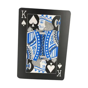 High quality undeformed plastic cards black custom playing poker