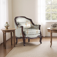 Chaise de canapé américaine traditionnelle personnalisée coussin en tissu brodé de haute qualité écologique cadre en bois massif chambre à coucher salle à manger
