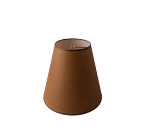 Dark Brown <b>Suede</b> Texture Empire Cone Lampshade Dark Trim Border Classic Style Replacement Shade for Vintage Desk Lamp Study Room - Product Image 1
