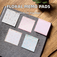 Blocs-notes autocollants élégants à motifs floraux frais, autocollants pour agenda, notes adhésives, blocs-notes, fournitures scolaires et de bureau