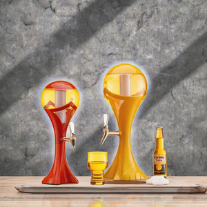 Torre Dispensadora de Cerveza Acrílica de 3L con Marco Dorado, Tubo de Hielo LED y Luces LED, Venta al Por Mayor - Product Image 4