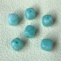 Manik-manik Akrilik Persegi F80 Multiwarna Swirl, Halus, Poles, Ringan, Manik Spacer Lepas, untuk Pembuatan Perhiasan DIY, Gelang, Kalung