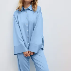 Benutzer definierte Nachtwäsche Lady 2 Stück Nachtwäsche Nighty Home Kleidung Seide Pyjama Designer Pyjama, Satin Nacht anzug für Frauen/