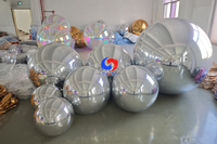 Utilisation intérieure ou extérieure New Silver Big brillant Orbz géant argent brillant boules miroirs gonflables viennent avec la pompe
