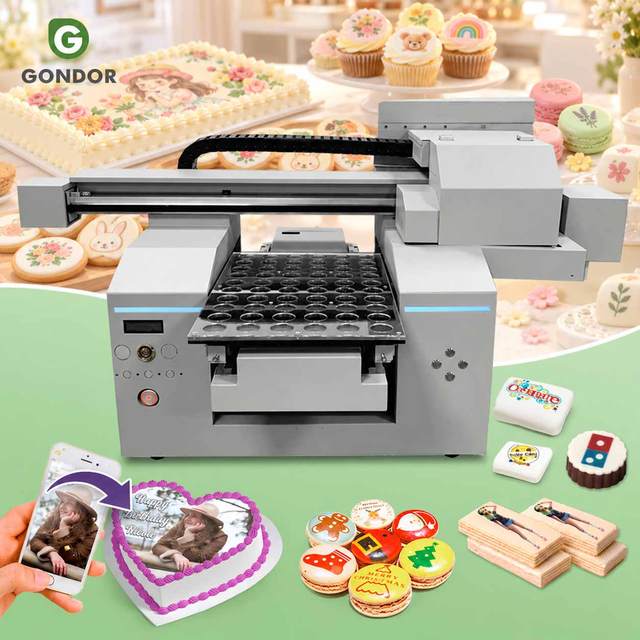 Industrial Edible Chocolate Topper Image Printer 3D Cake Drawing Macron Printing Machine for Small Business