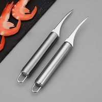 Kit 2 pièces éplucheur de crevettes en acier inoxydable enlevant le fil couteau éplucheur de crevettes et d'anguille