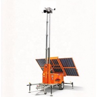 Remorques de sécurité à structure compacte avec panneaux solaires hybrides, caméra CCTV, grand générateur diesel alimenté à l'énergie solaire pour les expositions