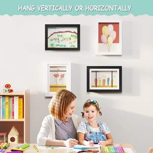 Cadre photo pour œuvres d'art d'enfants, interchangeable, en bois blanc avec verre incassable, pour collection d'enfants - Product Image 6