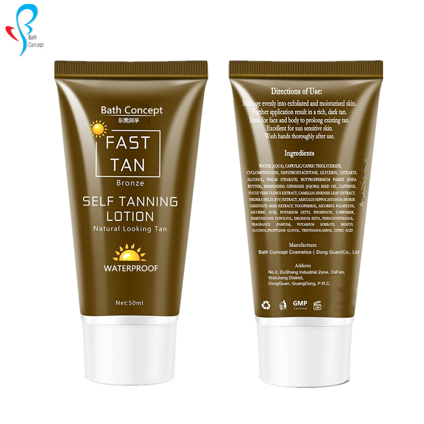 Wholesale Natural Body Tanning Tan Ohne UV-Schaden Haut milch und Aloe Vera pflegende glatte Selbst bräunung lotion aus Bronze