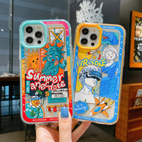 Étui en silicone souple de luxe, mignon, rétro, graffiti, dessin animé pour iPhone 11 12 Pro Max 13 XR X XS 7 8 Plus, ambiance estivale, coque arrière
