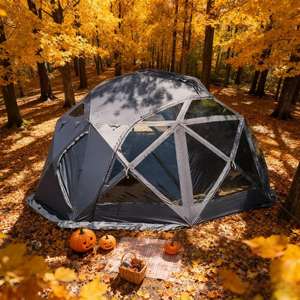 Tenda a Cupola Glamping Quattro Stagioni per 8 Persone, Portatile, Impermeabile, in Oxford, da Campeggio, Antivento, Spaziosa, a Forma di Sfera Ottagonale - Product Image 4