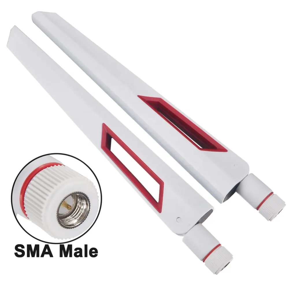 High Gain Dual Band WiFi Antenna 2.4G 5GHz 5.8G SMA Male Wlan Router Booster White Color WiFi Antenna