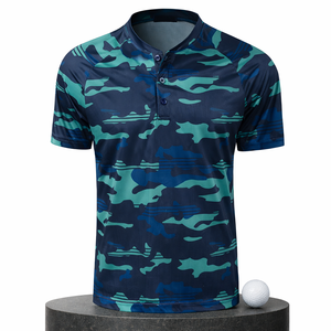 Polo de Golf de Lujo de Alta Calidad, Tejido Atlético, con Estampado de Camuflaje, Cuello Tipo Blade, Logotipo Personalizado - Product Image 1