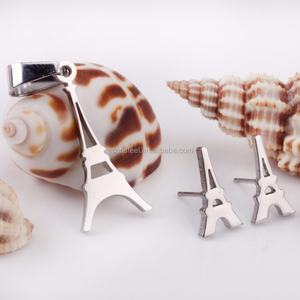 Hot Selling <b>Necklace</b> China Vintage Stainless Steel Eiffel Tower Jewelry <b>Sets</b> - Product Image 2