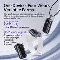 Enregistreur vocal numérique portable IA avec clip pour collier et bracelet, mini-appareil d'enregistrement ChatGPT-5 32 Go 152 langues OEM