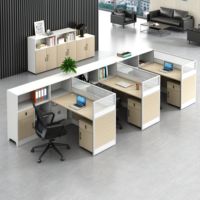 Bureau de direction autonome en bois, modèle 2026, avec cloisons, tiroirs grande capacité et design multifonctionnel pour usage commercial