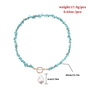 New Fashion <strong>Boho</strong> Gravel Pearl Choker Coral Aventurine Lapis Lazuli Amethyst Quartz Irregular Natural Stone Chips Women <strong>Necklaces</strong> - Product Image 5