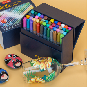 Personalizzazione pennarello per vernice acrilica 64 colori pennarello per vernice Set di pennino in Nylon <span class=keywords><strong>punta</strong></span> Extra <span class=keywords><strong>punta</strong></span> per vernice a base d'acqua - Product Image 2